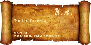 Merth Arnold névjegykártya